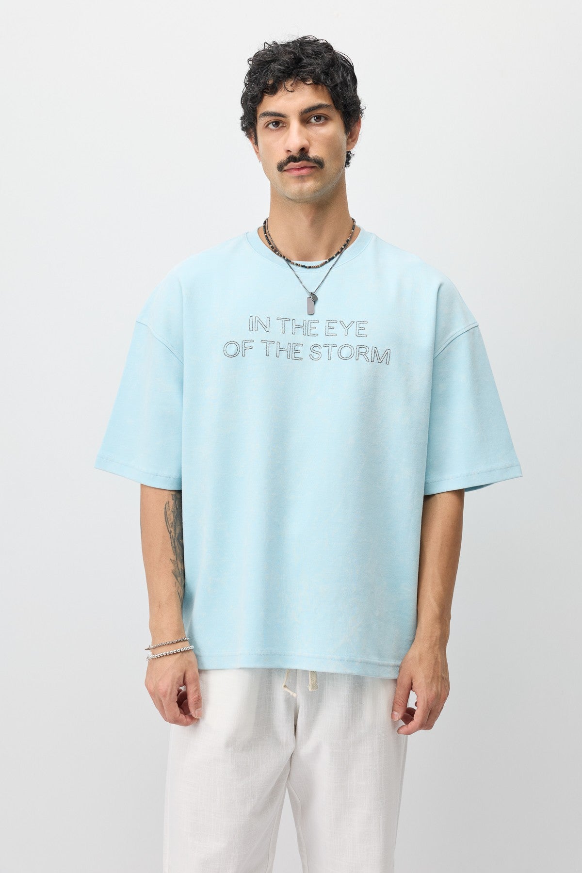 Oversize Ön Yazı Baskılı Tişört