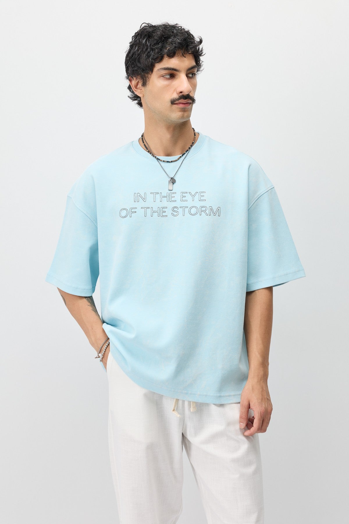 Oversize Ön Yazı Baskılı Tişört