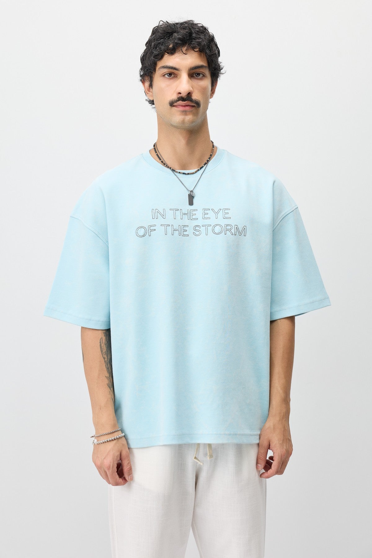 Oversize Ön Yazı Baskılı Tişört