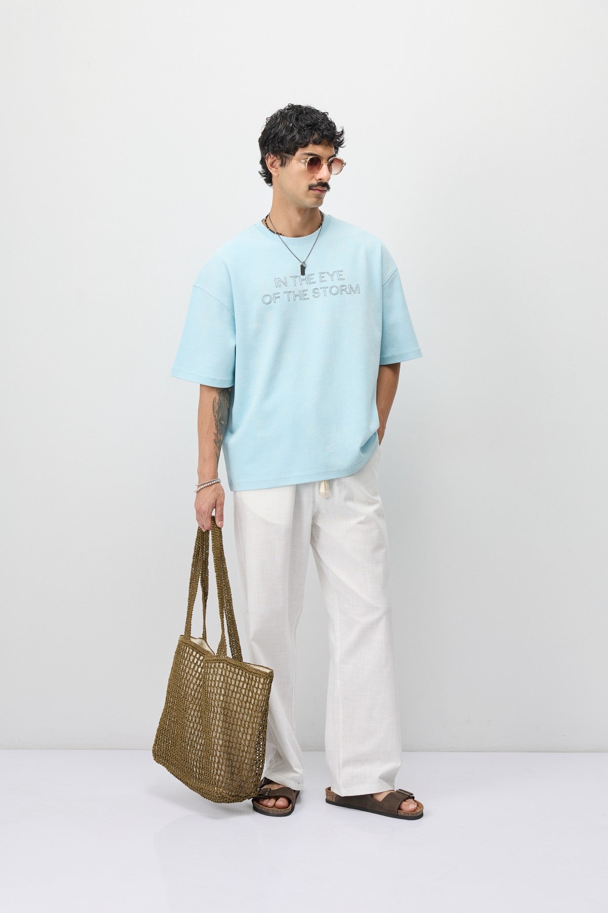 Oversize Ön Yazı Baskılı Tişört
