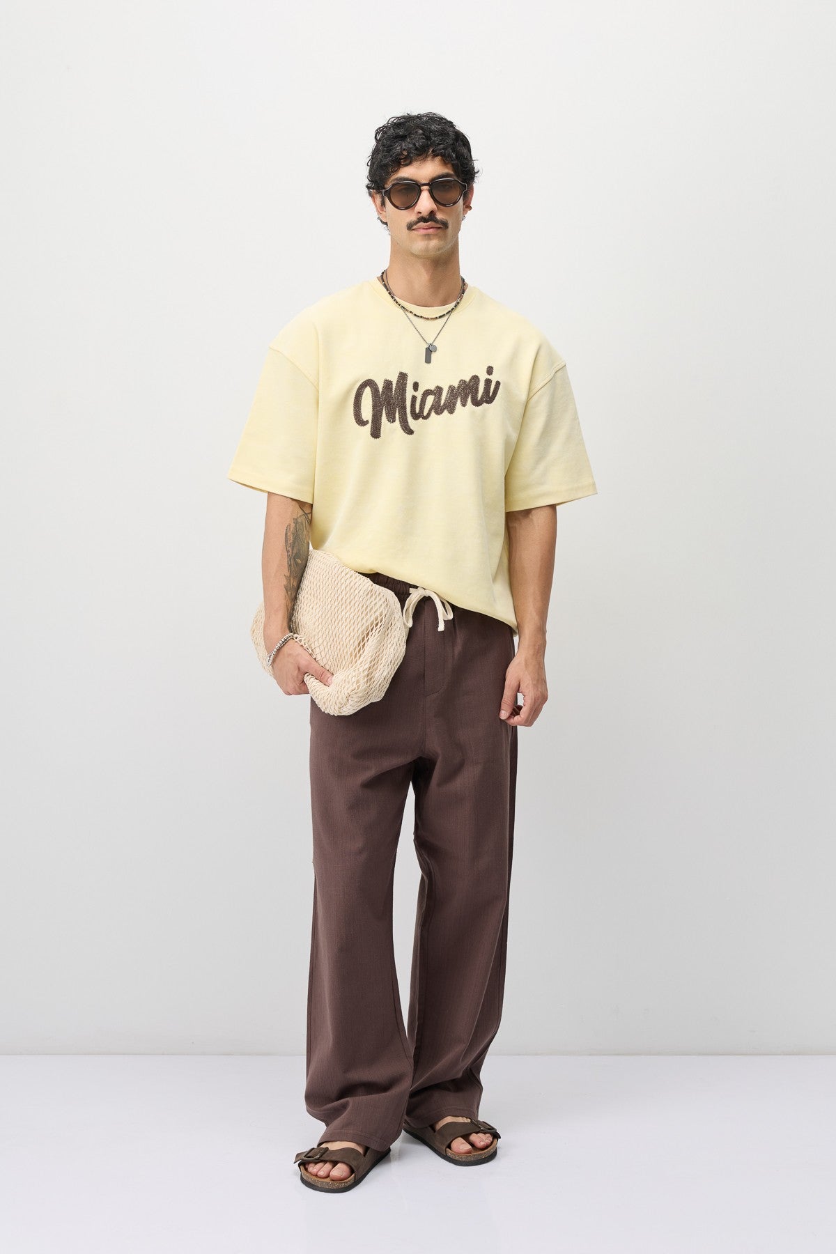 Oversize Miami Baskılı Tişört