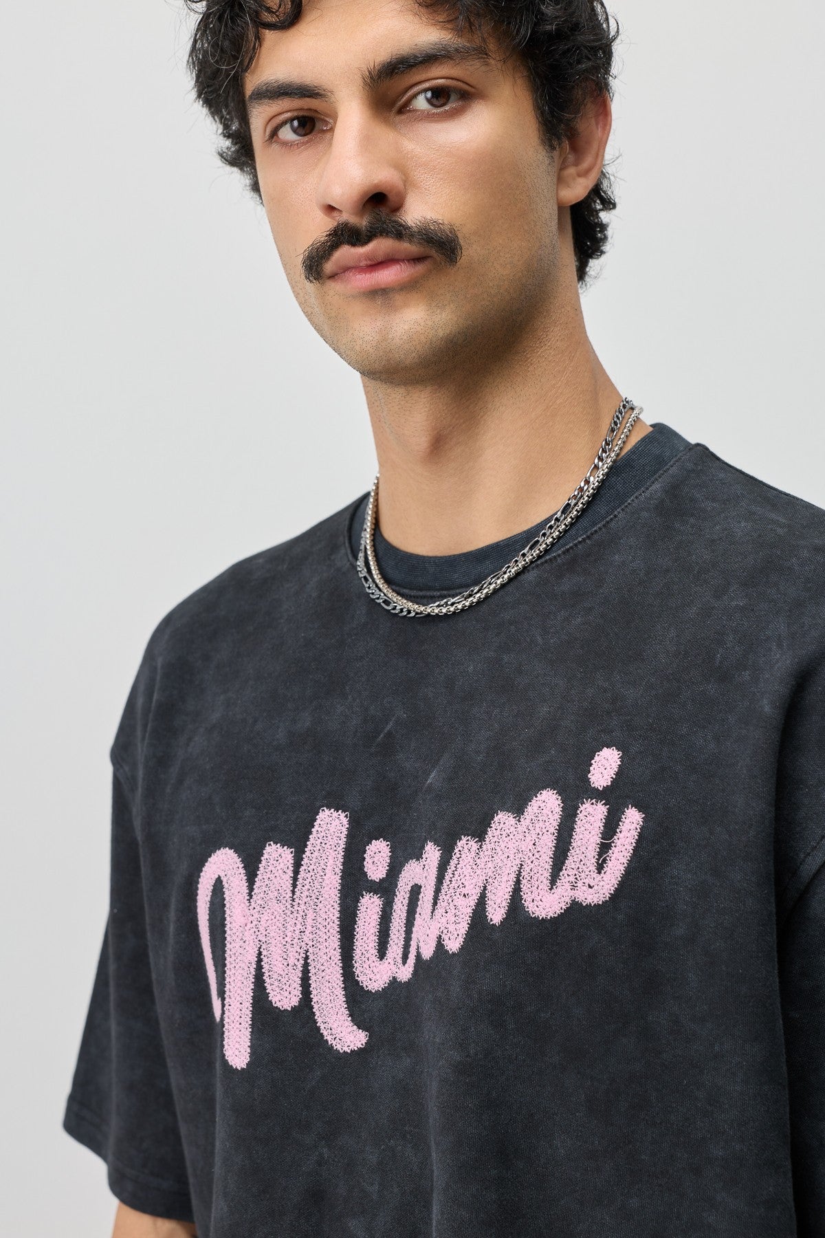 Oversize Miami Baskılı Tişört