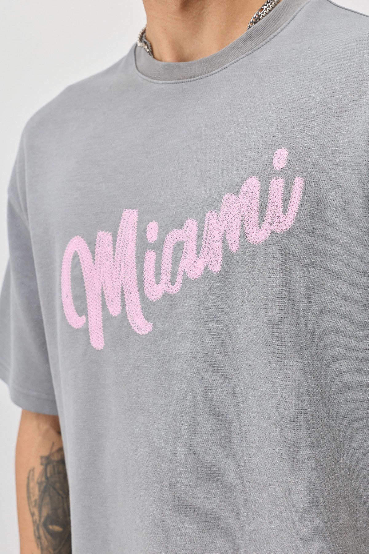 Oversize Miami Baskılı Tişört