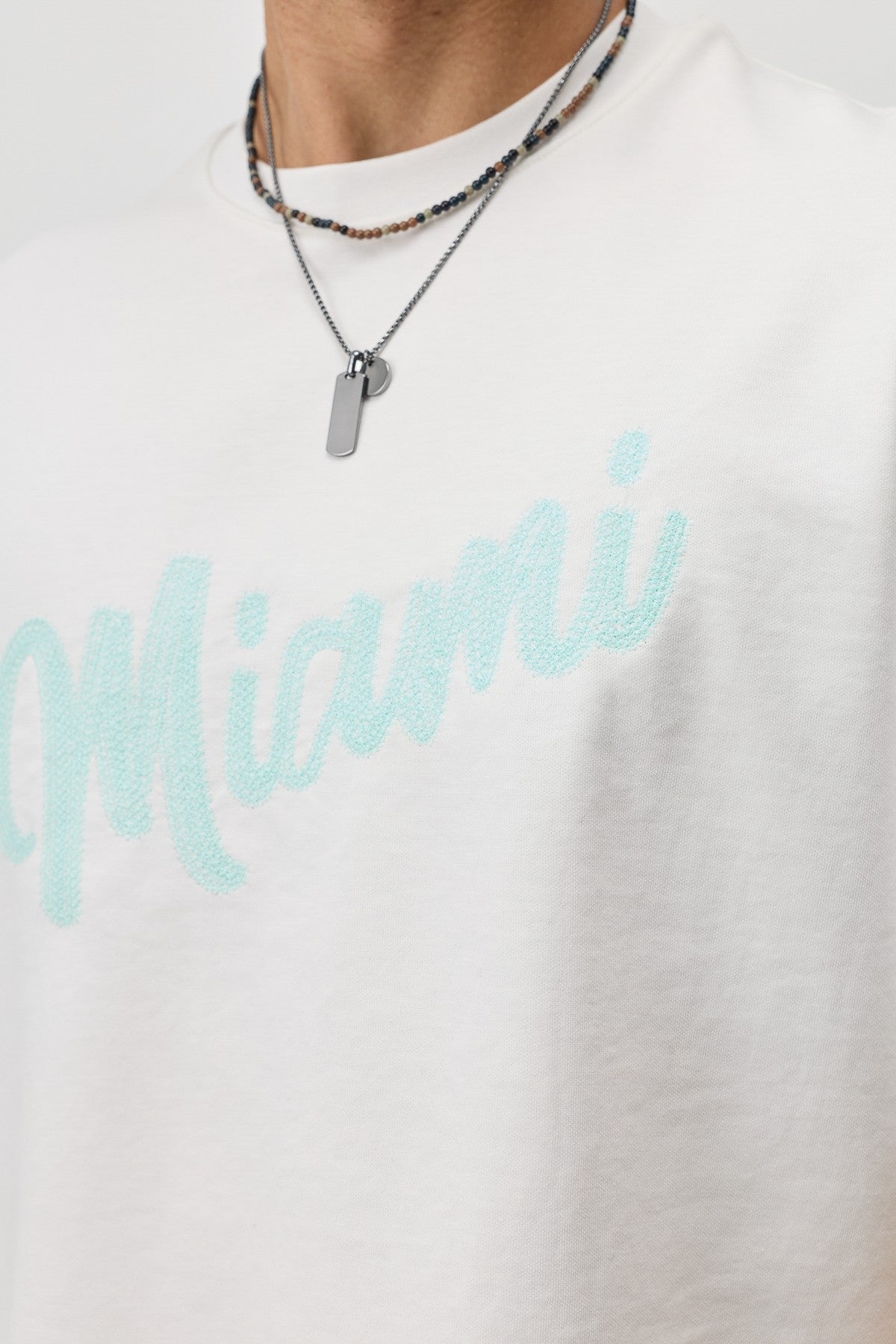 Oversize Miami Baskılı Tişört