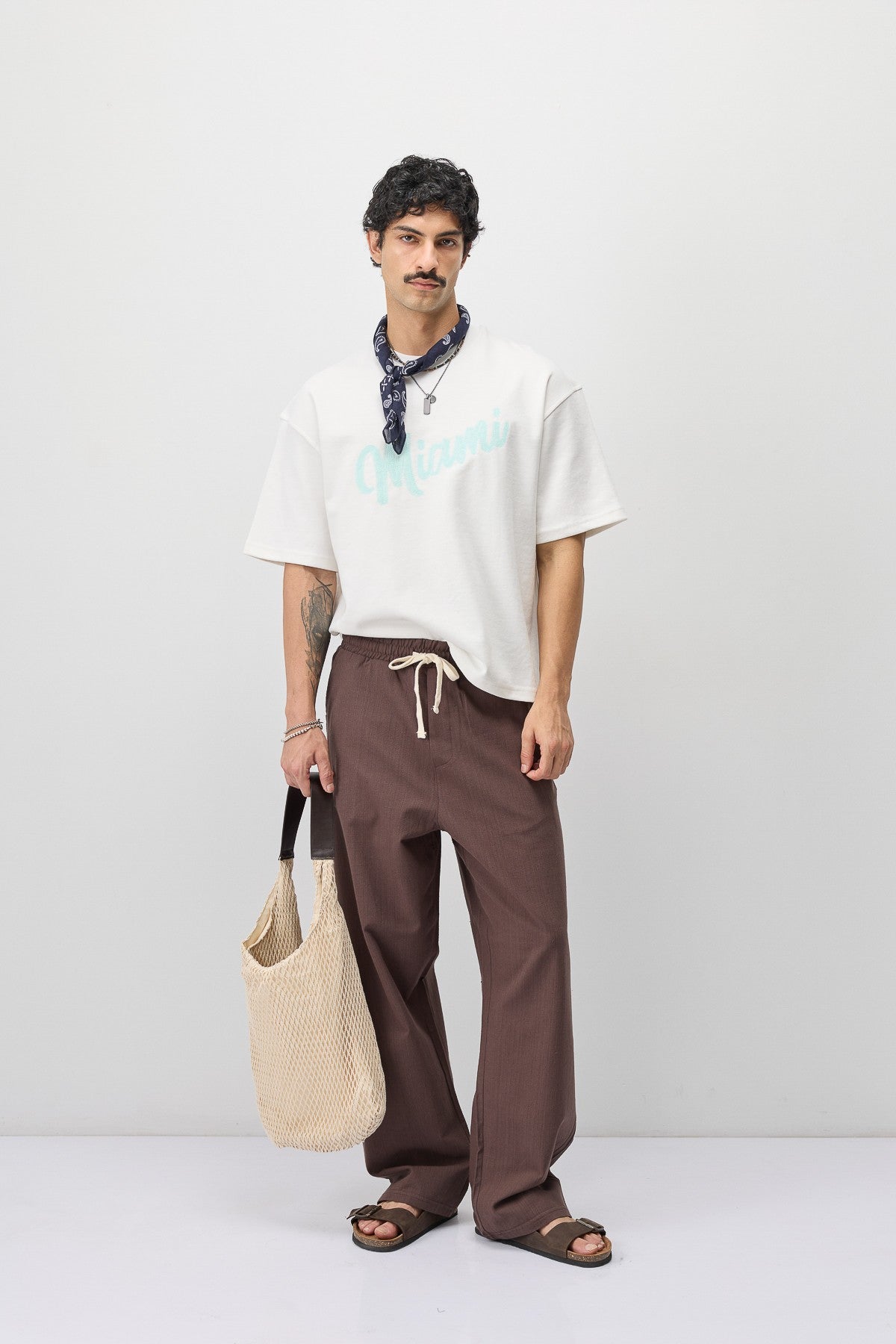 Oversize Miami Baskılı Tişört