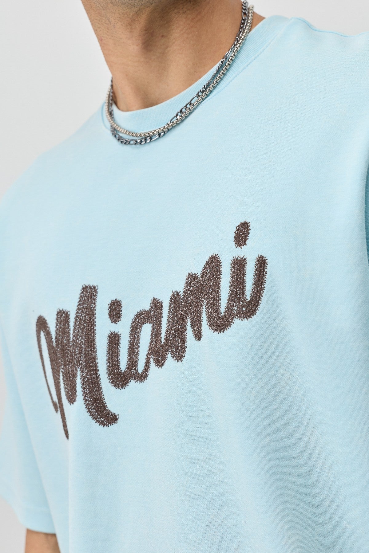 Oversize Miami Baskılı Tişört