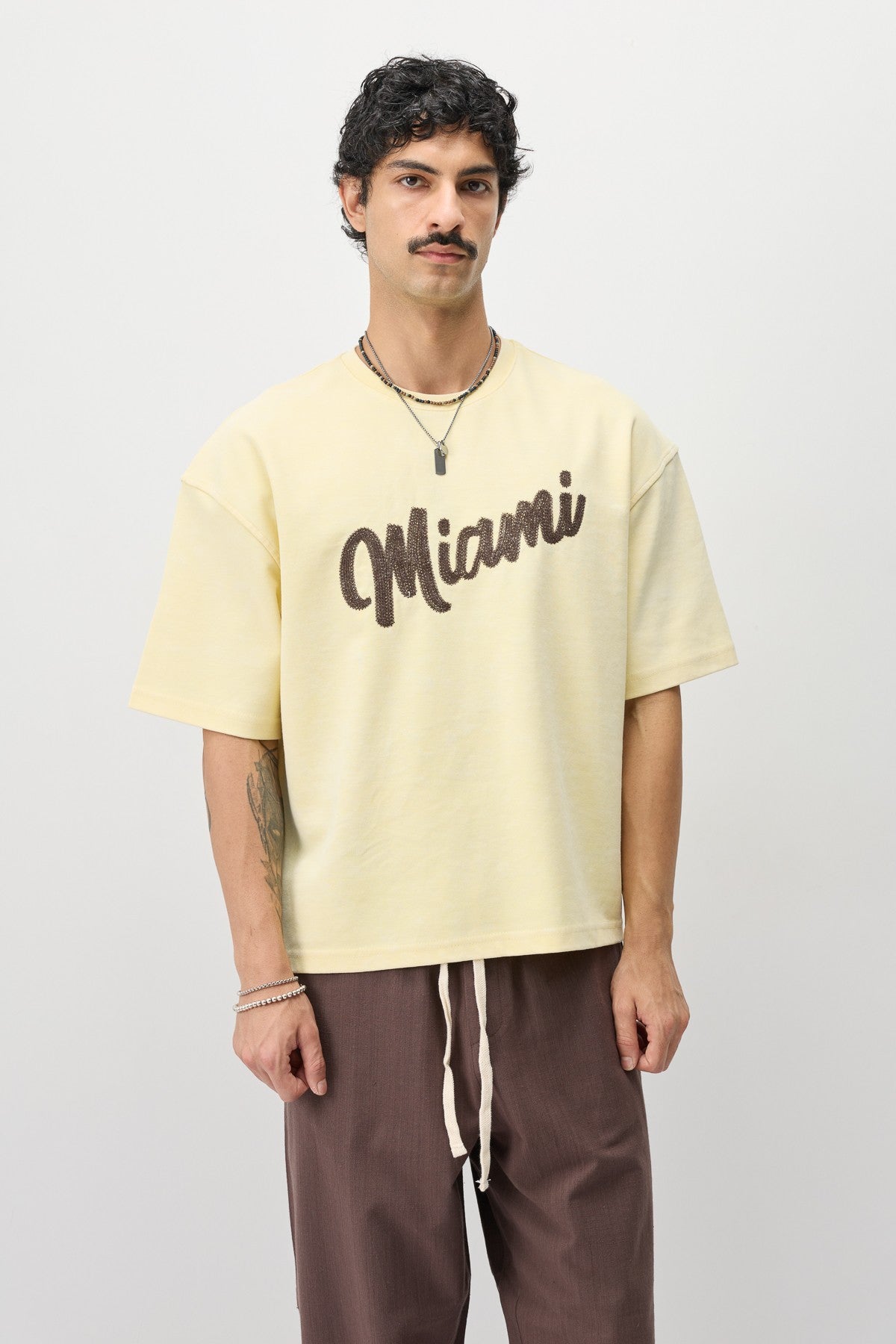 Oversize Miami Baskılı Tişört