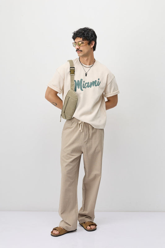 Oversize Miami Baskılı Tişört