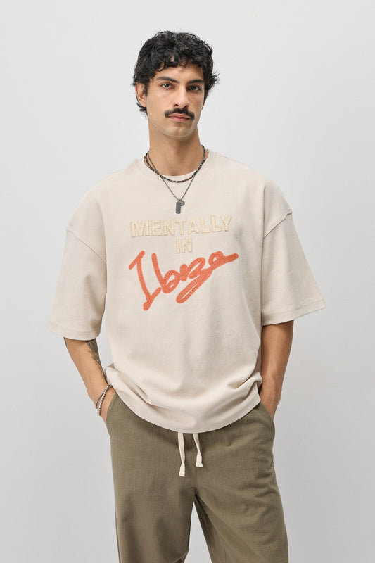 Oversize İbiza Baskılı Tişört
