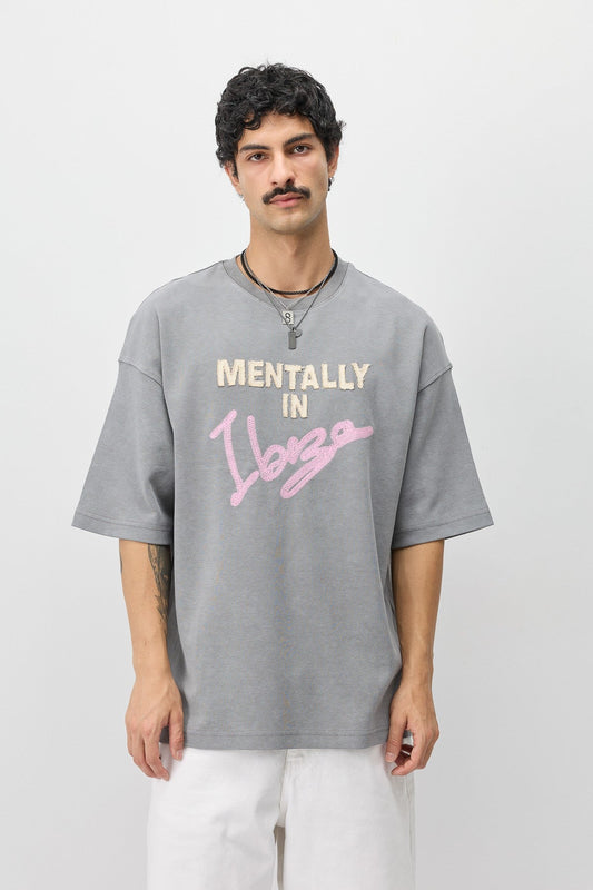 Oversize İbiza Baskılı Tişört
