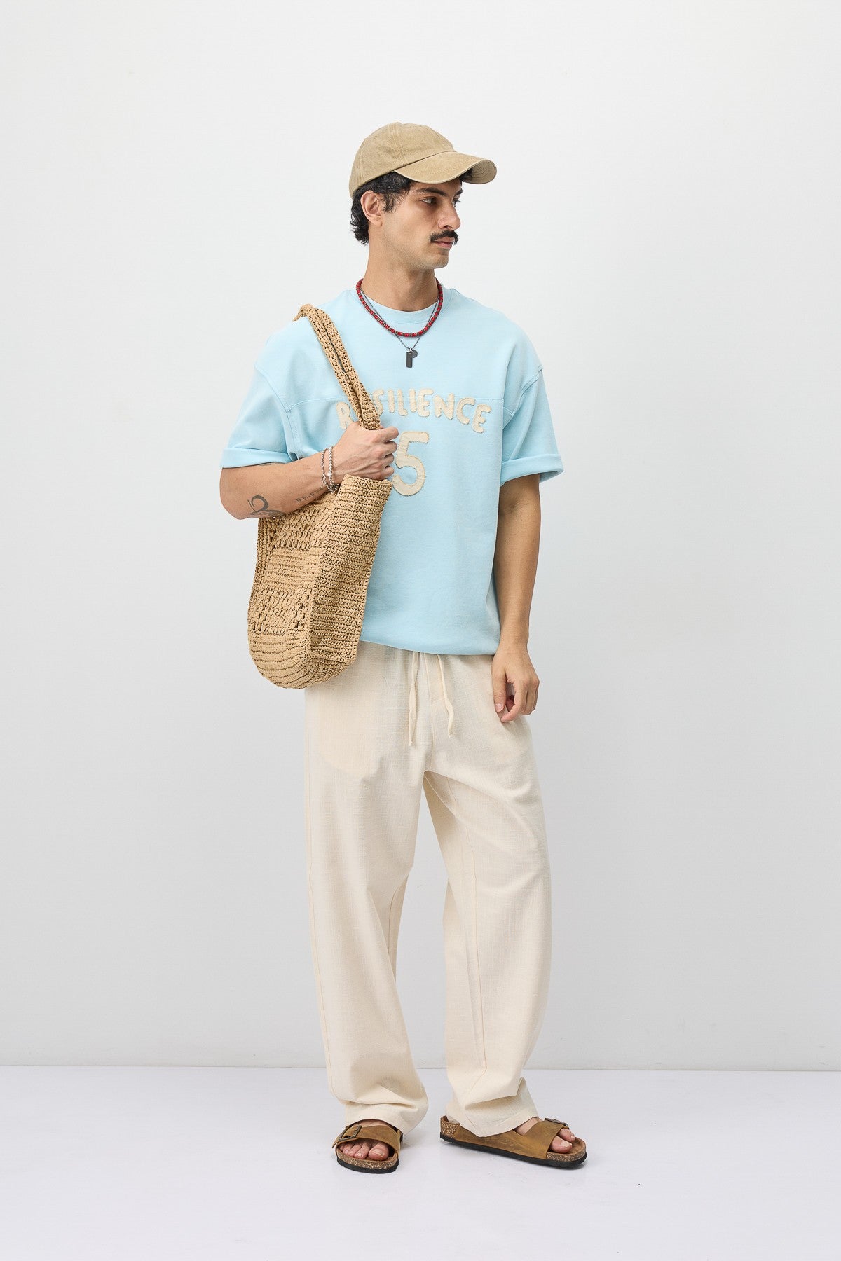Oversize Yazı ve Sayı Baskılı Tİşört