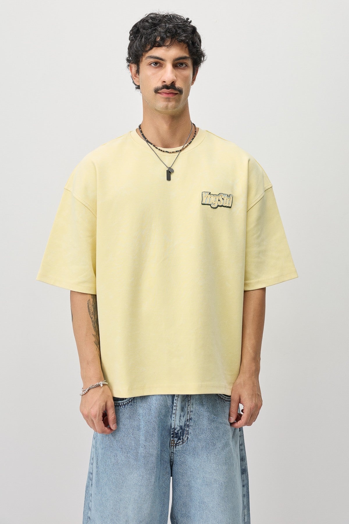 Oversize Etiket Baskılı Tİşört