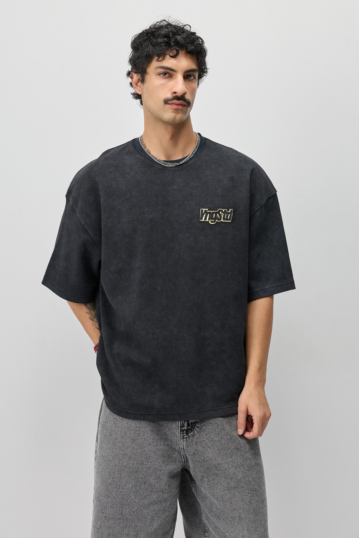 Oversize Etiket Baskılı Tİşört