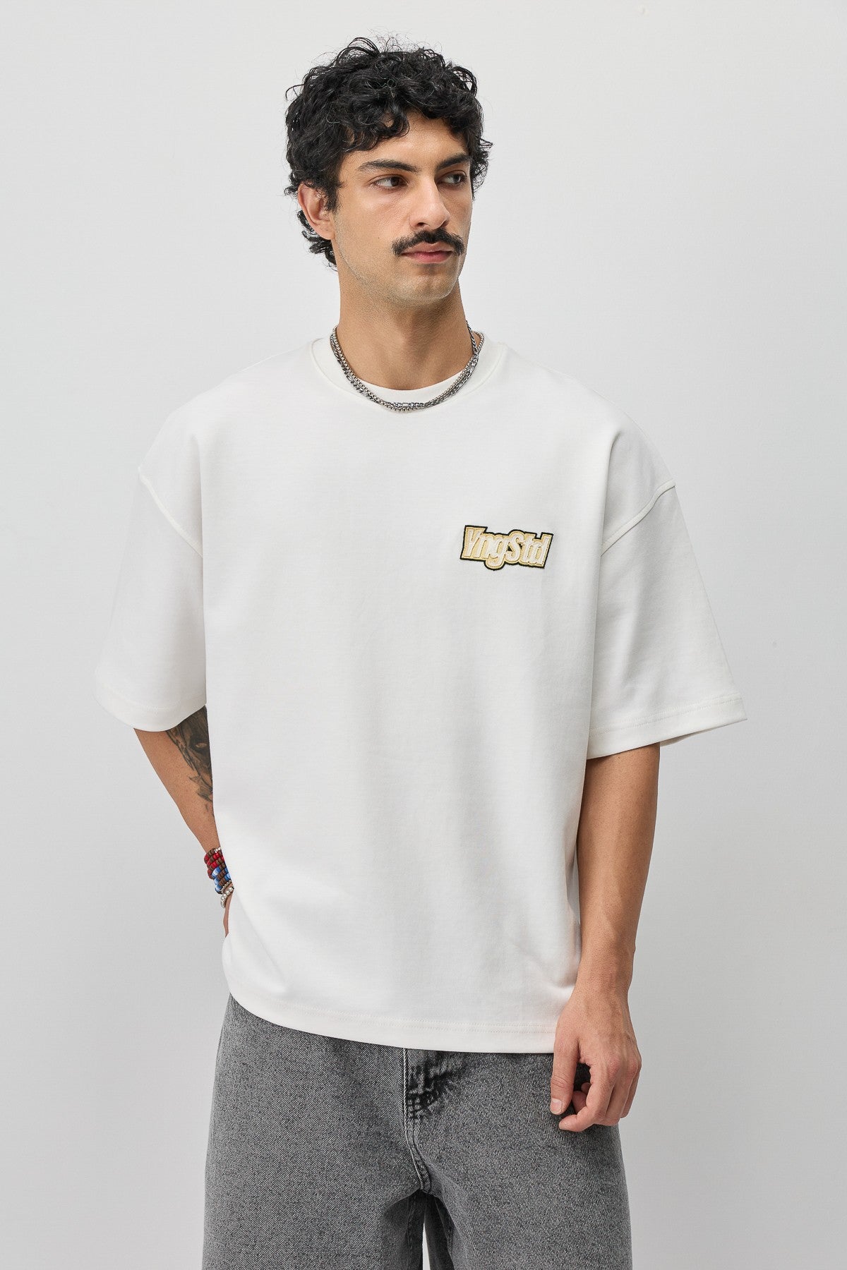 Oversize Etiket Baskılı Tİşört