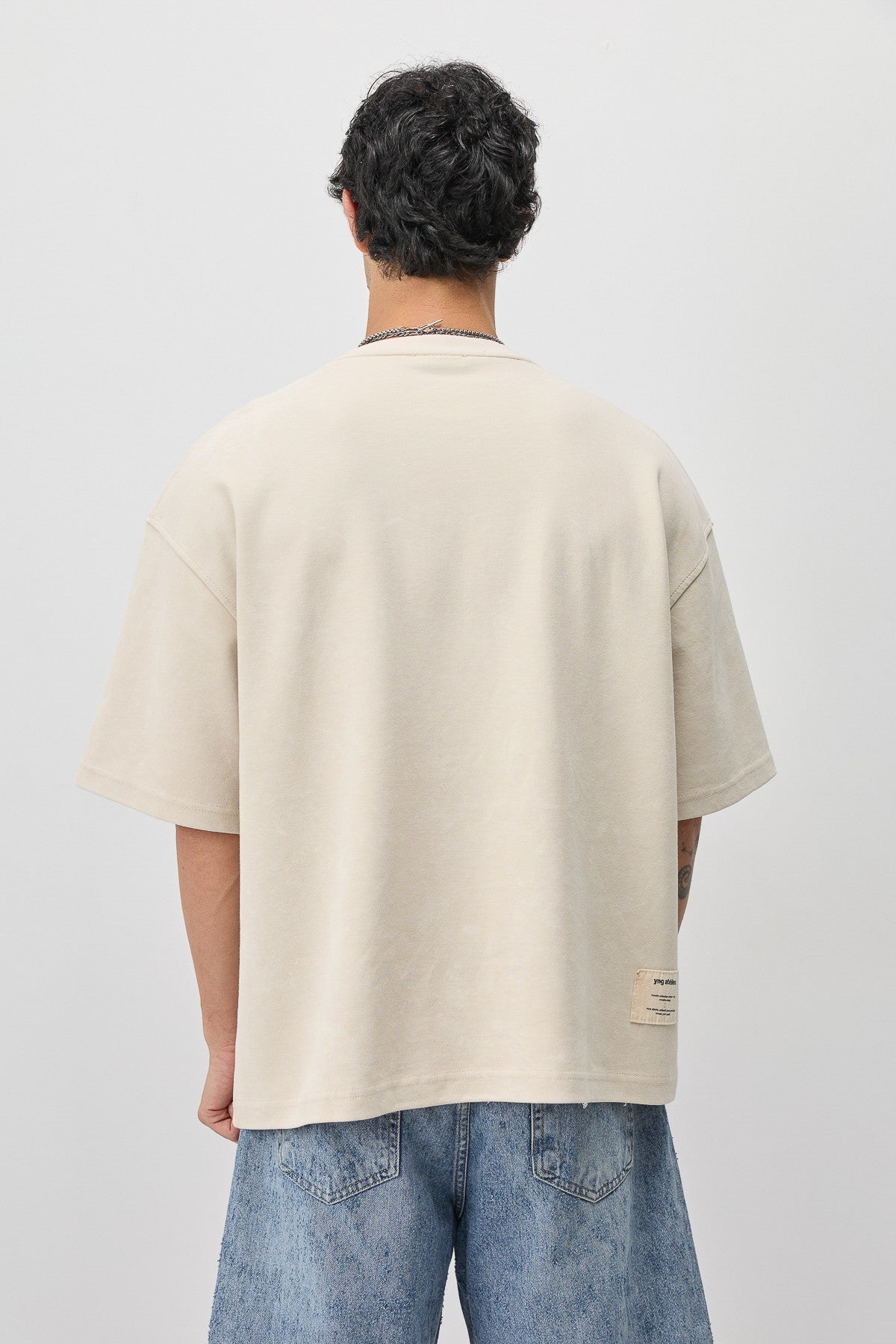 Oversize Etiket Baskılı Tİşört
