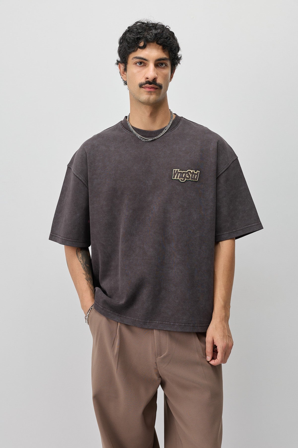 Oversize Etiket Baskılı Tİşört