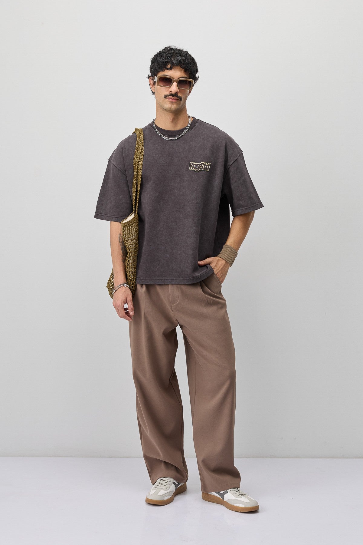 Oversize Etiket Baskılı Tİşört