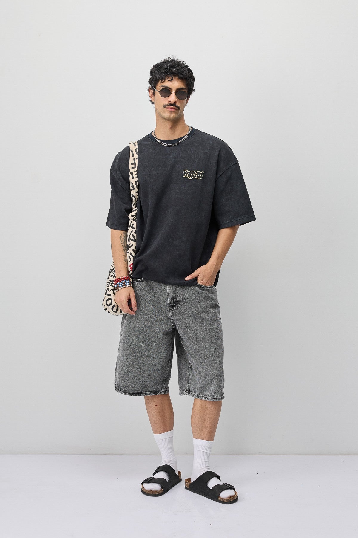 Oversize Etiket Baskılı Tİşört