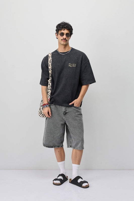 Oversize Etiket Baskılı Tİşört