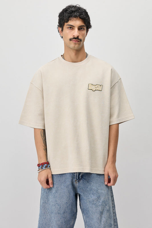 Oversize Etiket Baskılı Tİşört