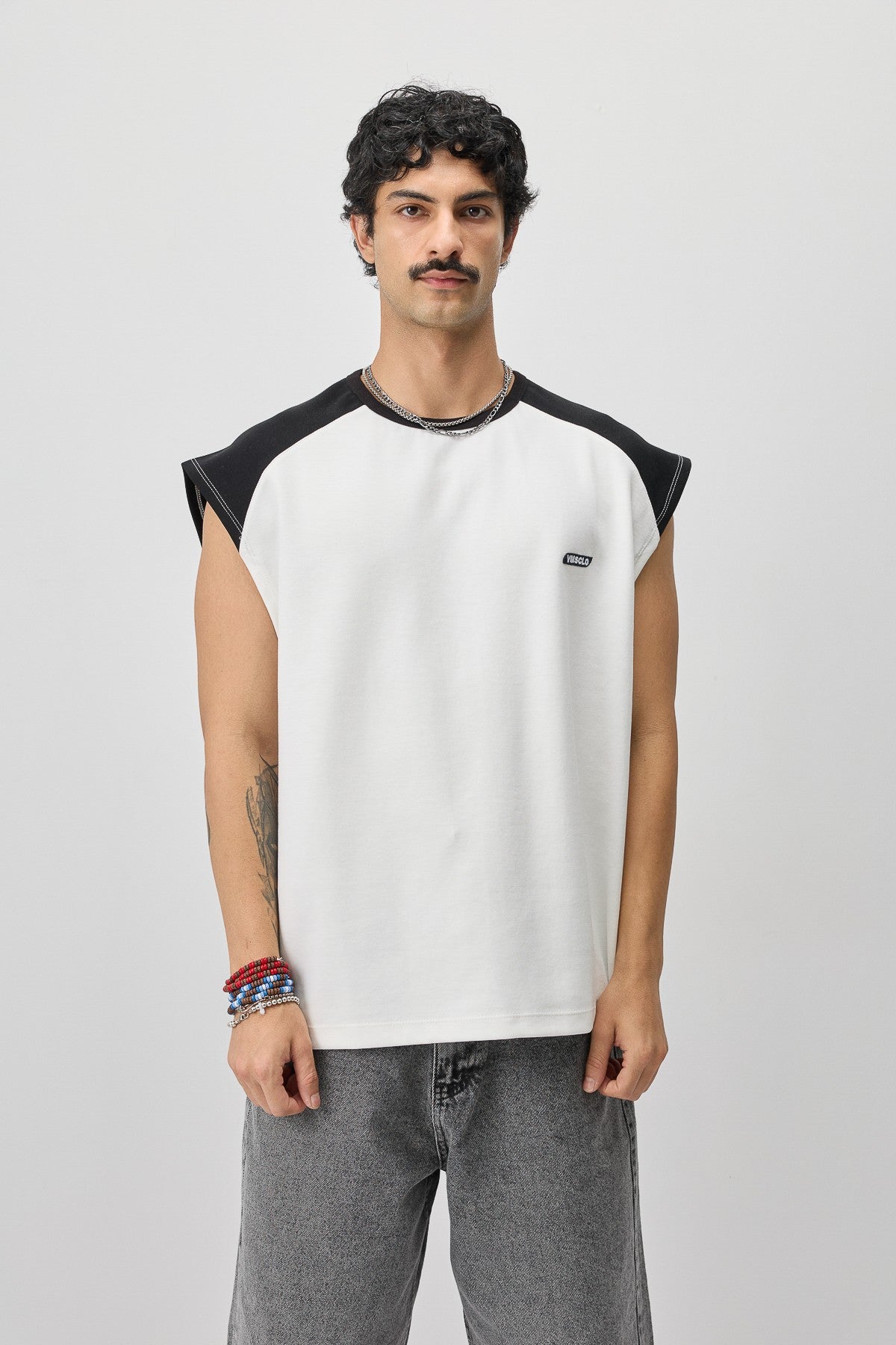 Oversize Arka Baskılı Kolsuz Tişört