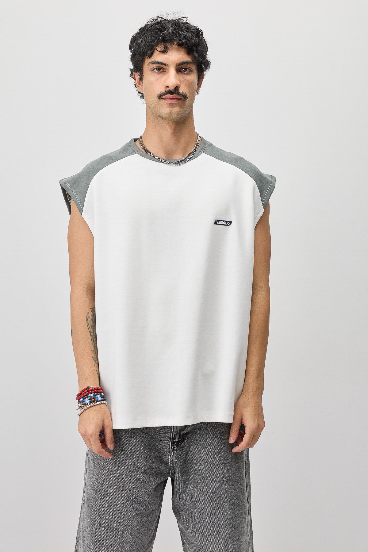 Oversize Arka Baskılı Kolsuz Tişört