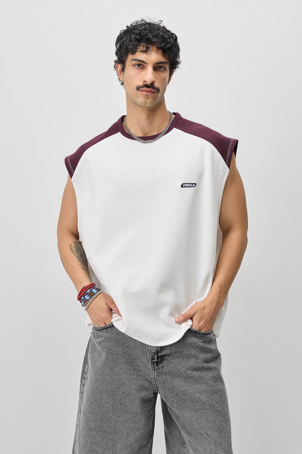 Oversize Arka Baskılı Kolsuz Tişört