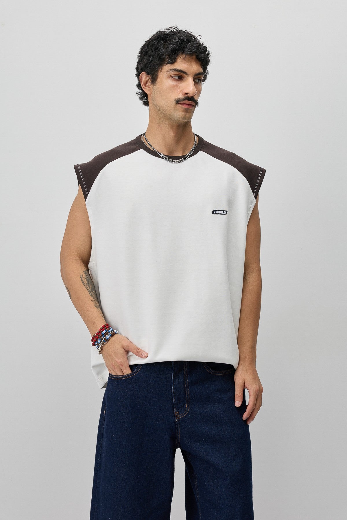 Oversize Arka Baskılı Kolsuz Tişört