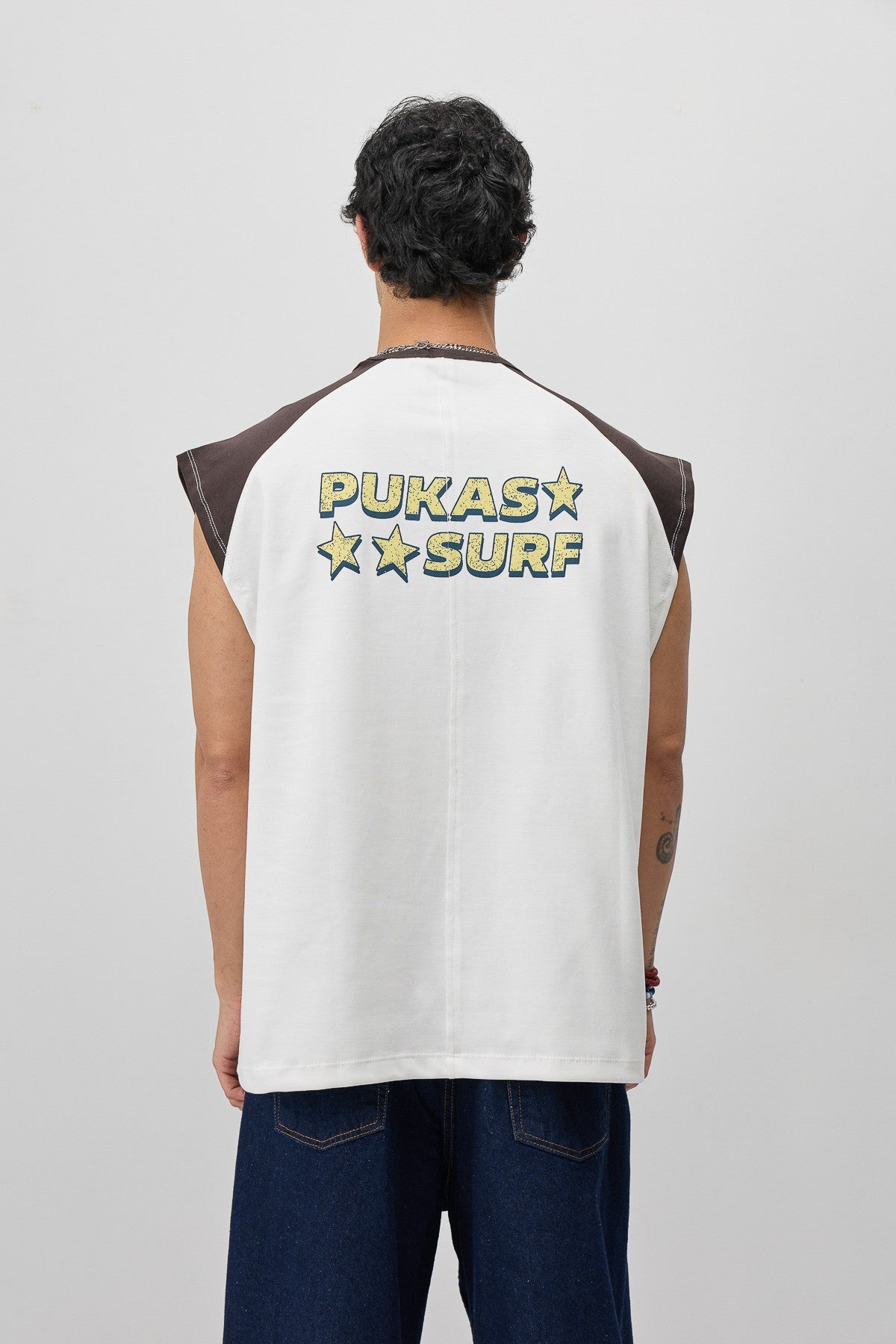 Oversize Arka Baskılı Kolsuz Tişört