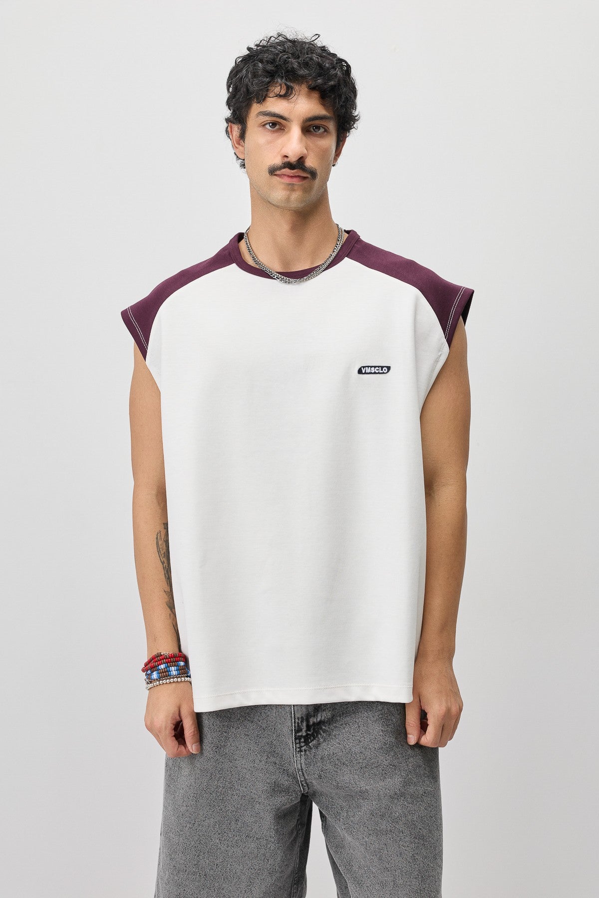 Oversize Arka Baskılı Kolsuz Tişört
