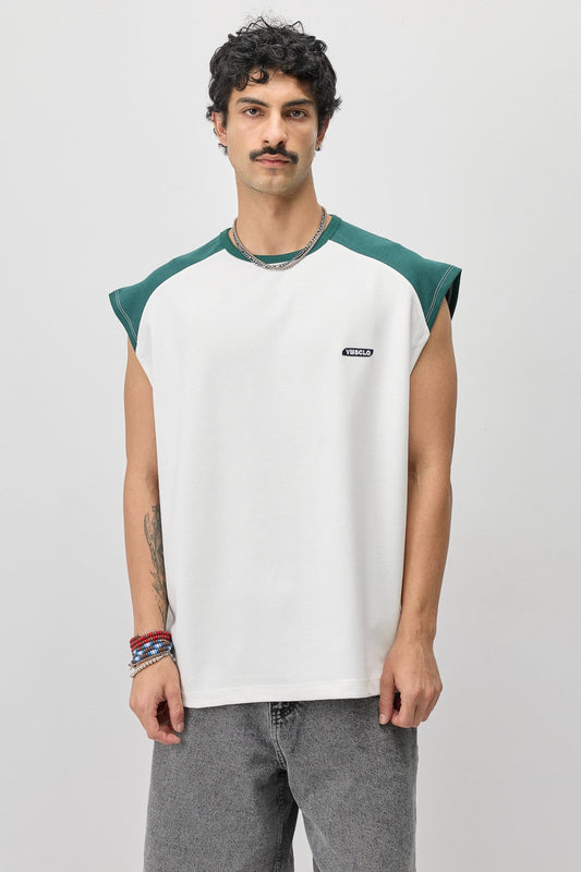Oversize Arka Baskılı Kolsuz Tişört