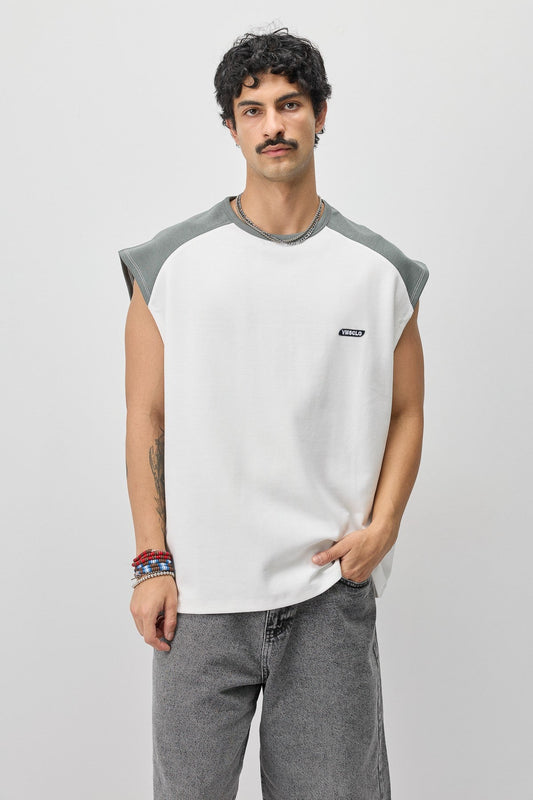 Oversize Arka Baskılı Kolsuz Tişört