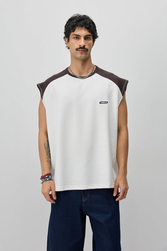 Oversize Arka Baskılı Kolsuz Tişört
