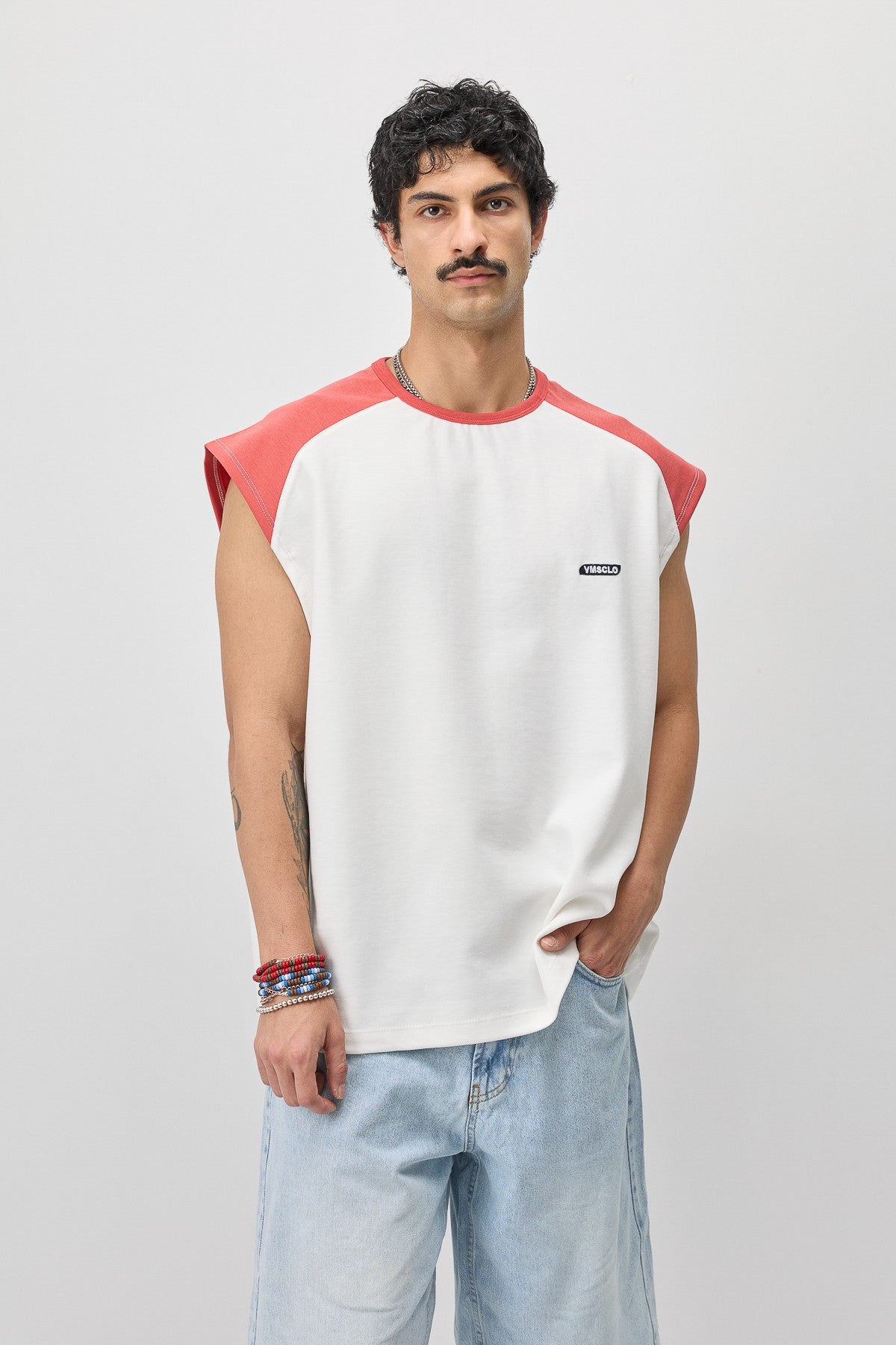Oversize Arka Baskılı Kolsuz Tişört