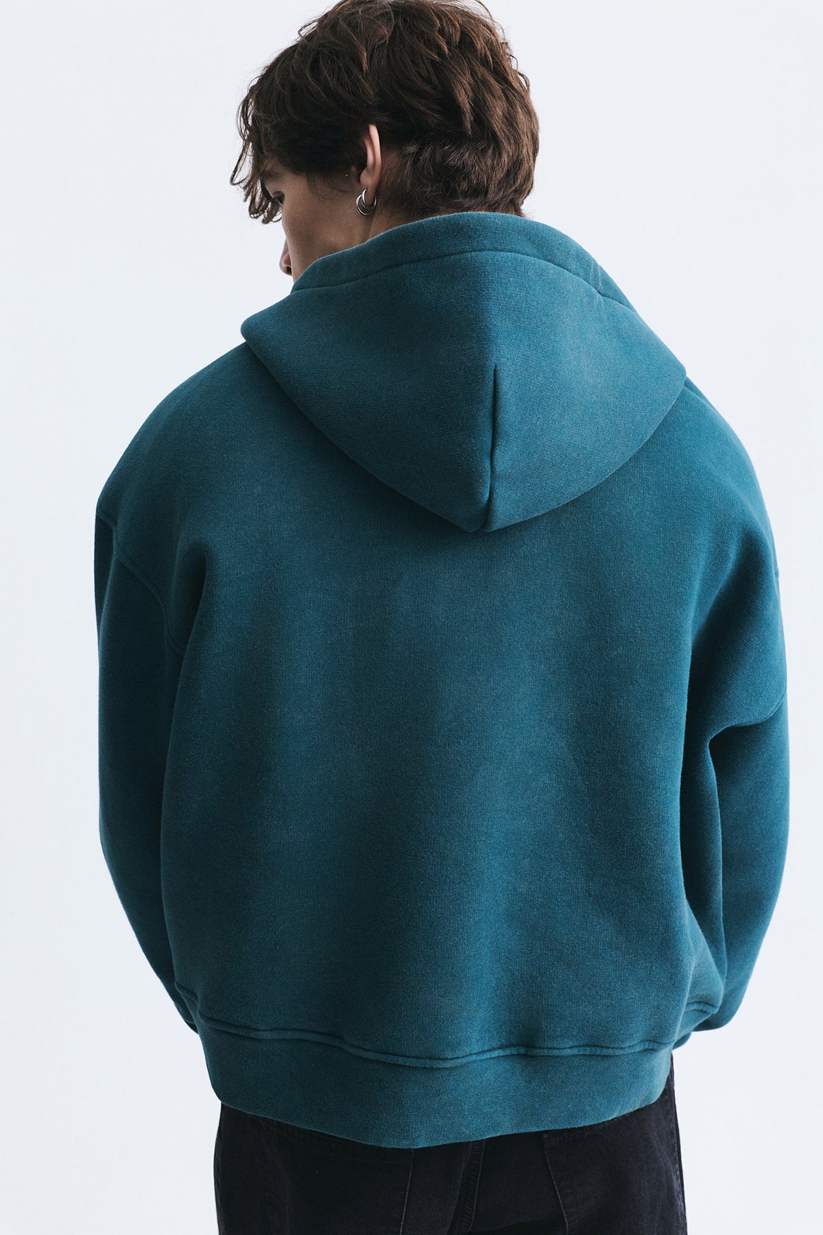 Boxy Fit Metal Klips Kapama Sweatshirt