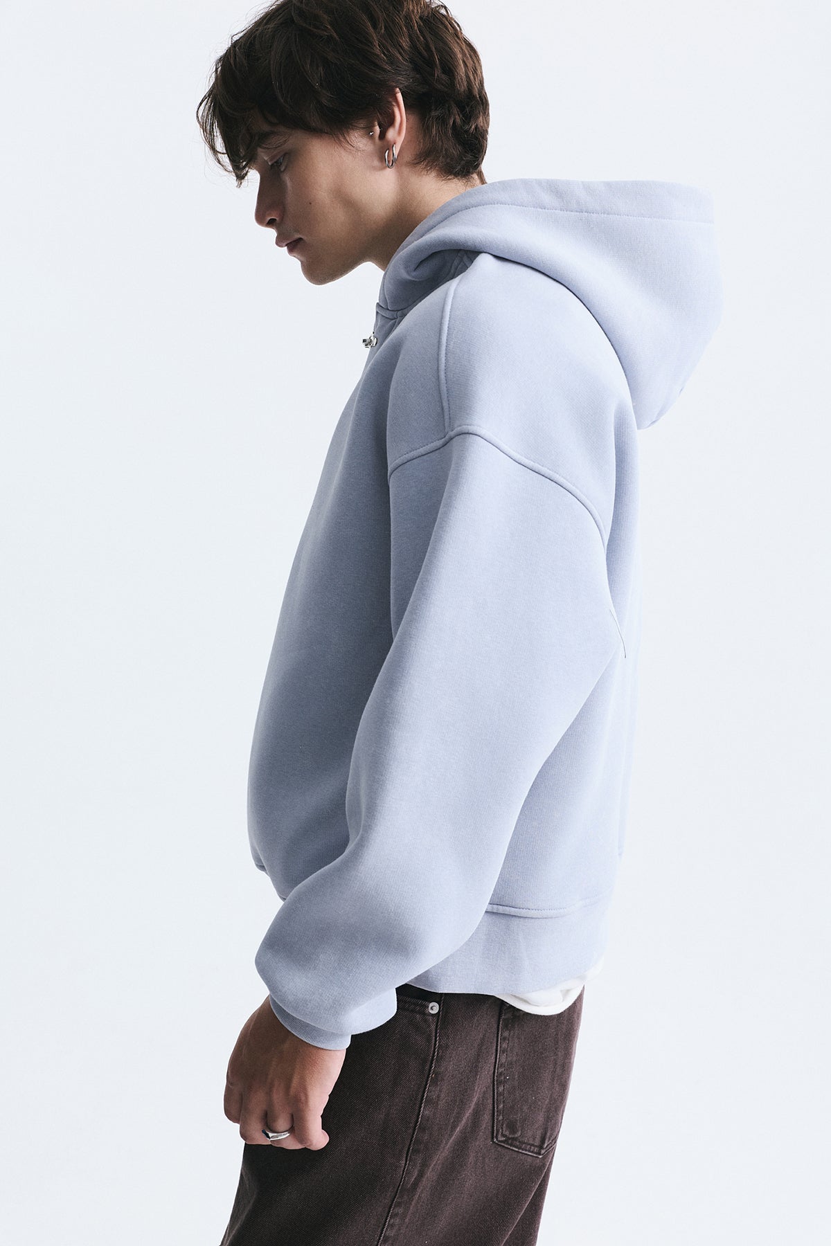 Boxy Fit Metal Klips Kapama Sweatshirt