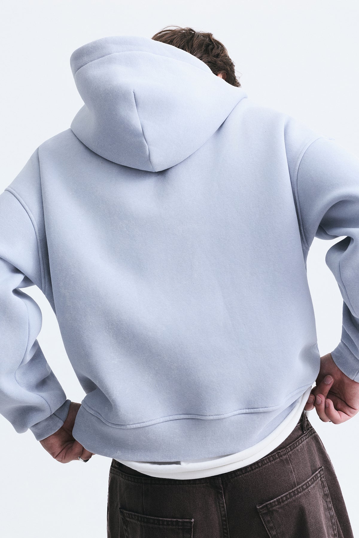 Boxy Fit Metal Klips Kapama Sweatshirt