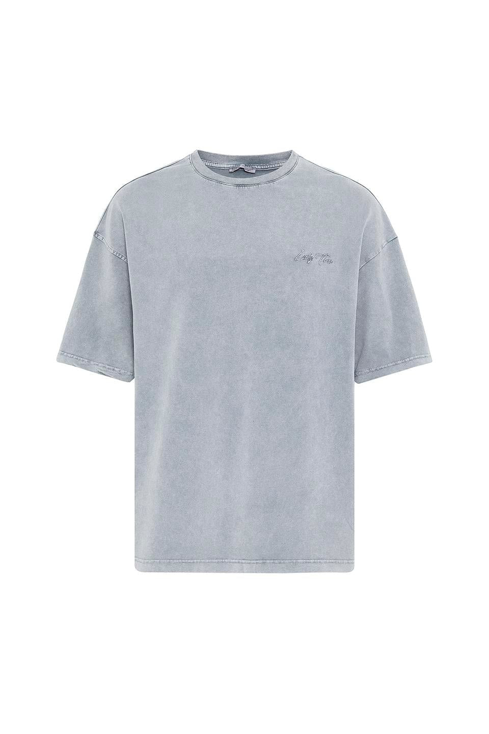 Yıkamalı Oversize Arka Baskılı Tişört