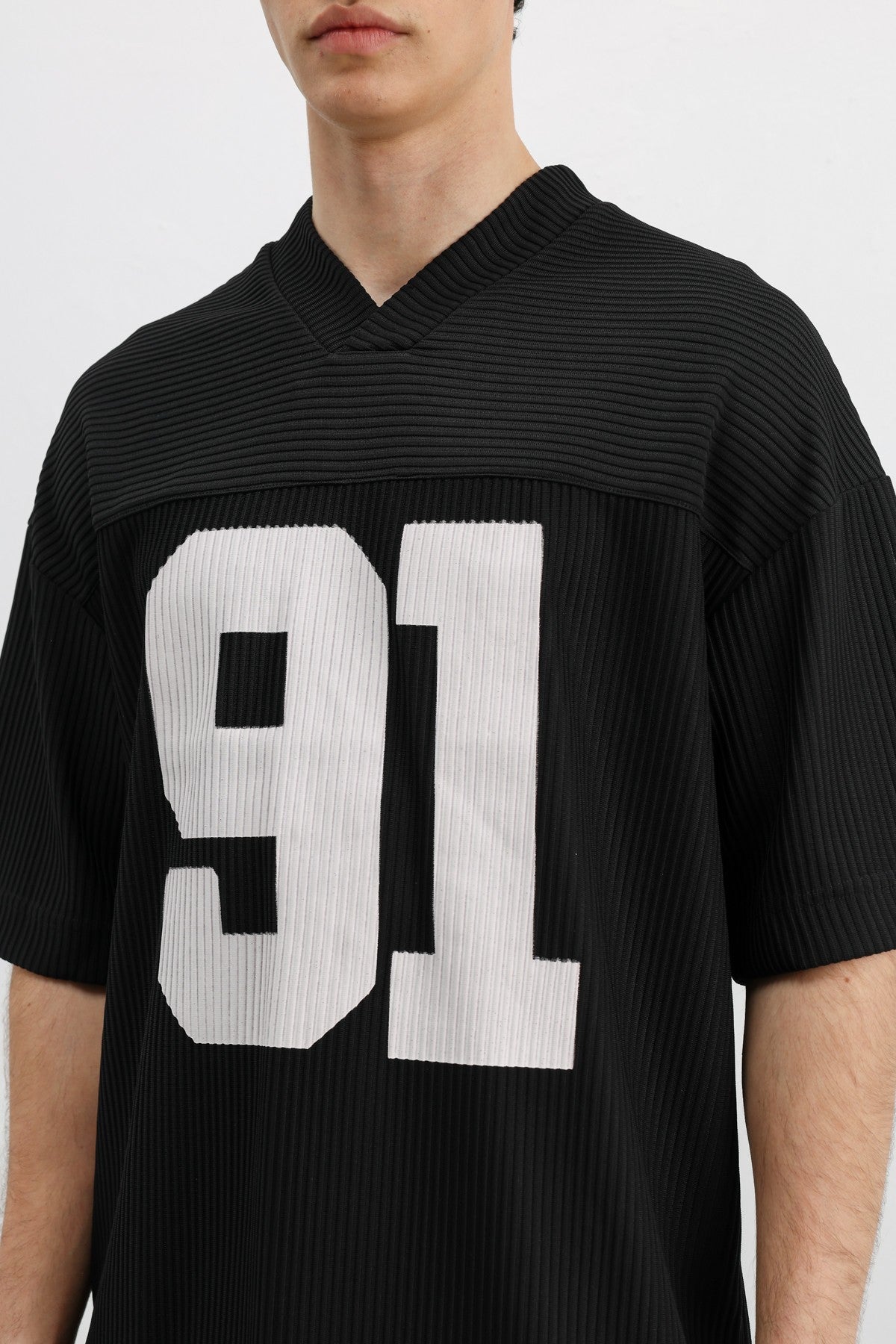 Baskılı Fitilli Oversize Tişört