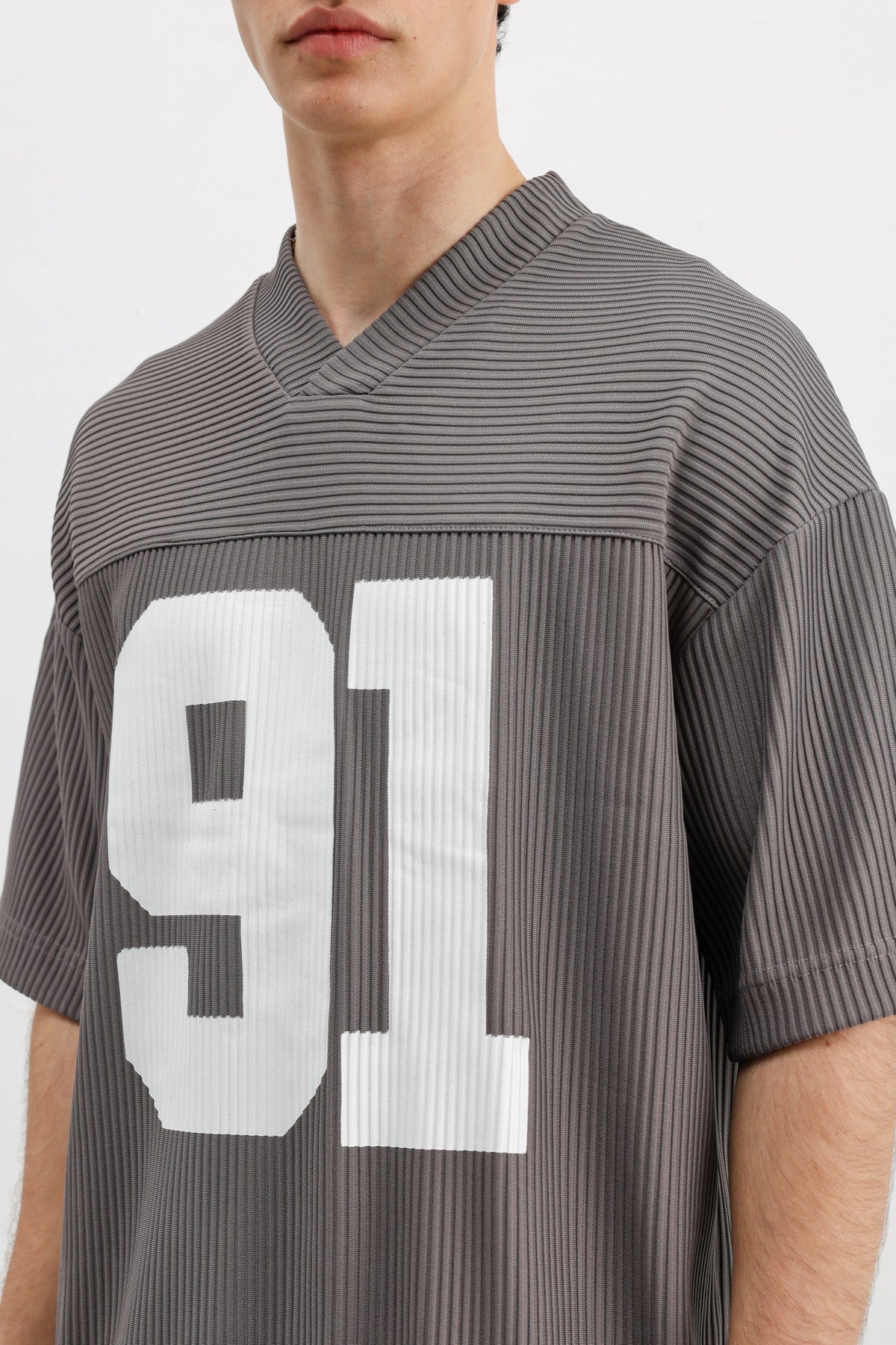 Baskılı Fitilli Oversize Tişört
