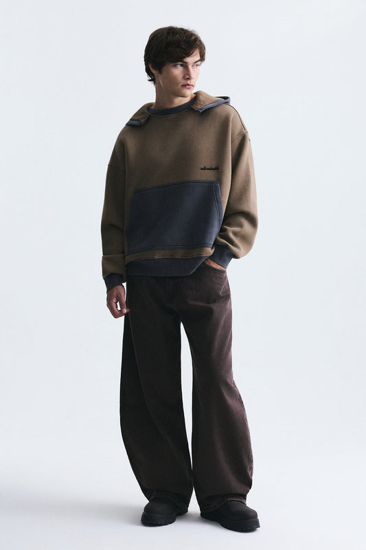 Blok Renkli Oversize Sweatshirt