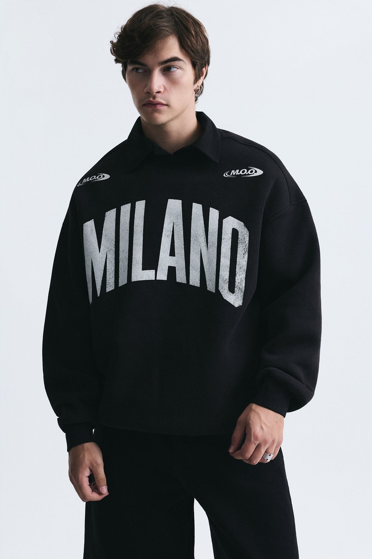 Milano Baskılı Oversize Sweatshirt