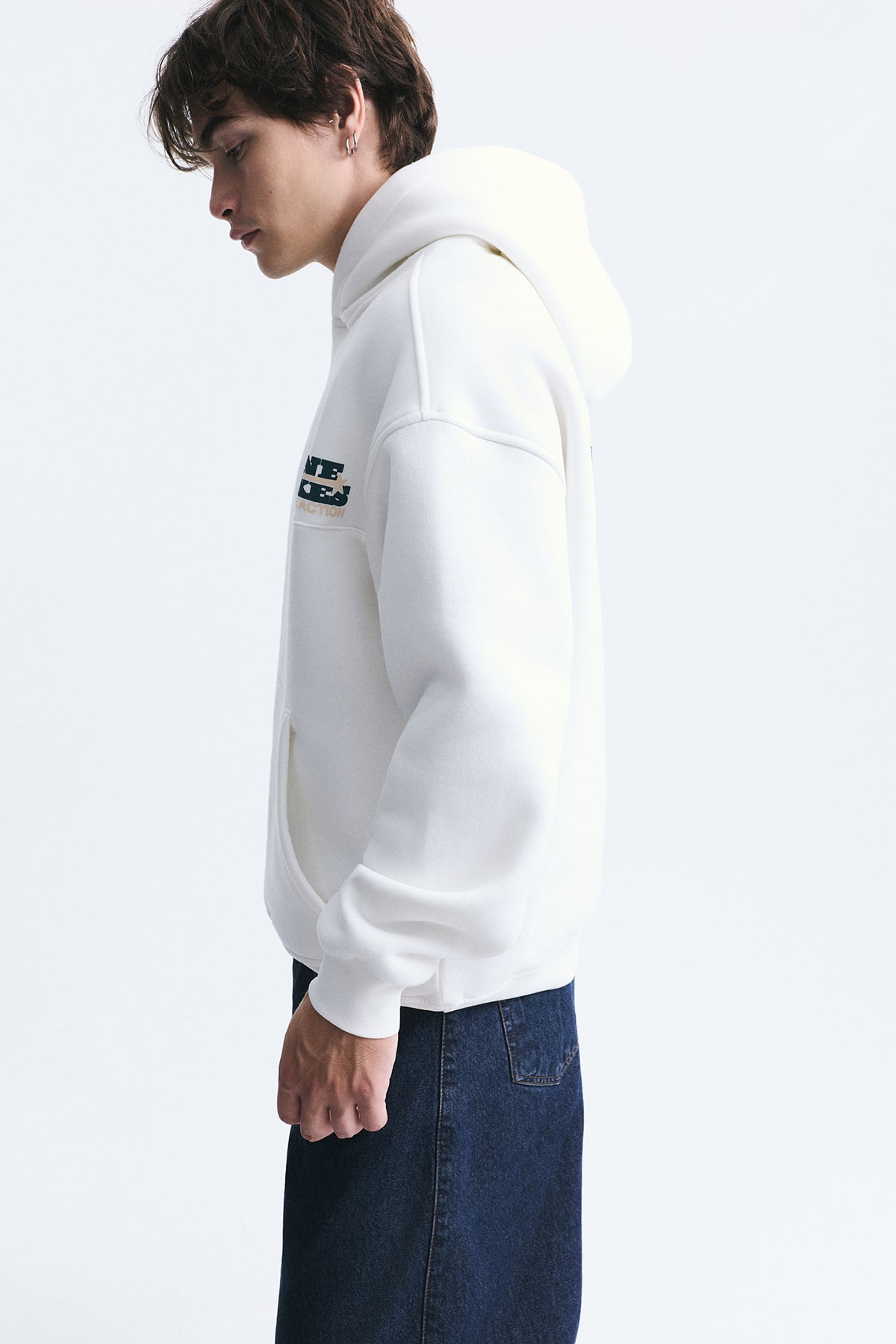Oversize Yıkamalı Kapüşonlu Sweatshirt