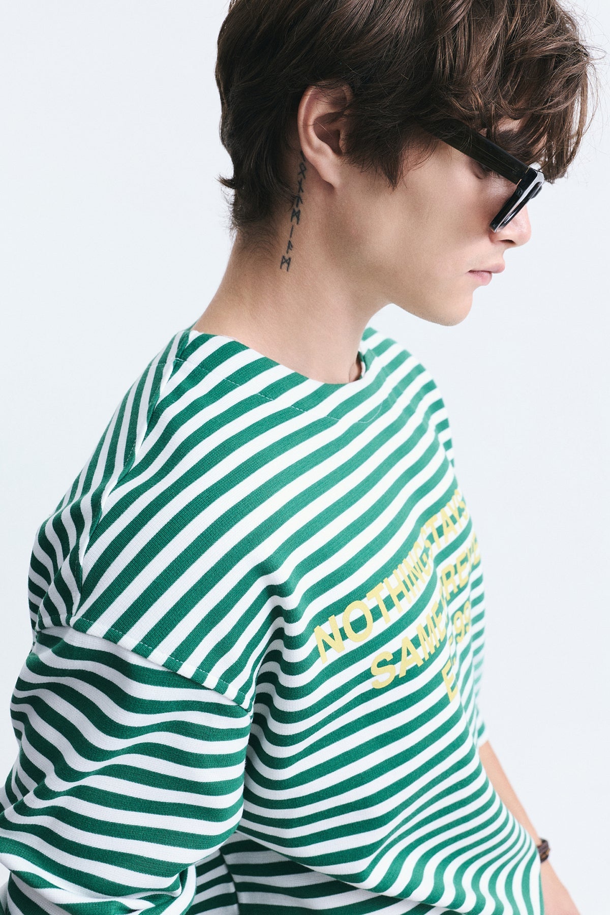 Oversize Çizgili Sweatshirt
