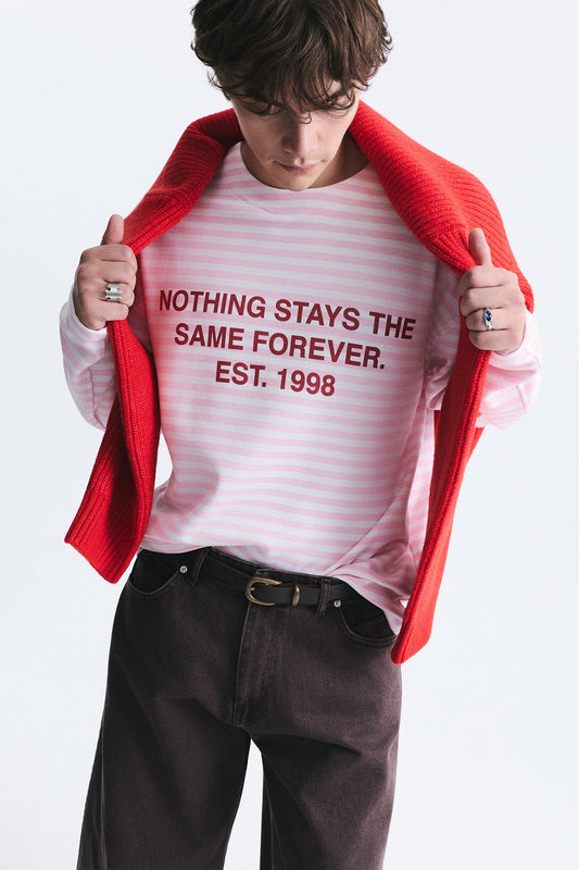 Oversize Çizgili Sweatshirt