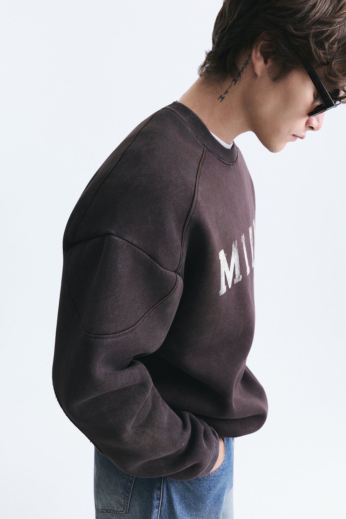 Miami Baskılı Bisiklet Yaka Sweatshirt