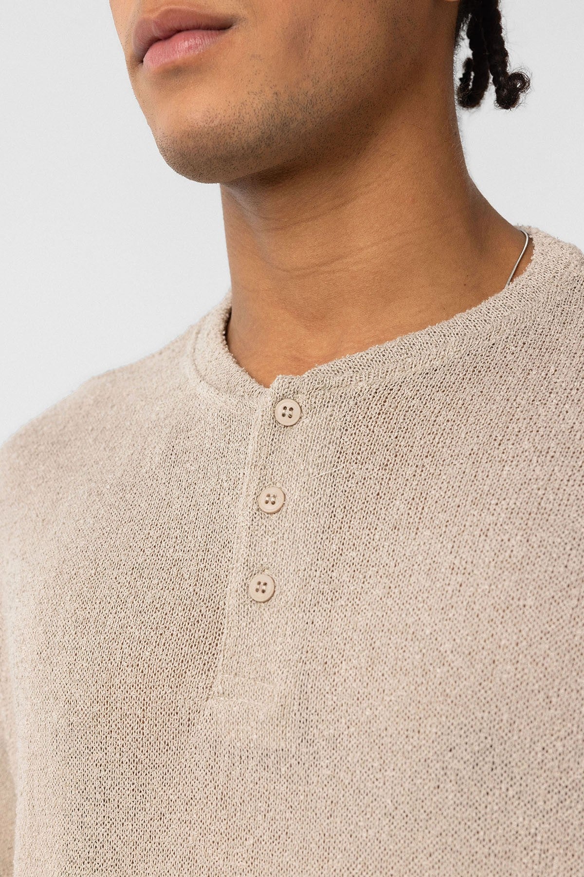 Basic Oversize Düğme Yaka Tişört