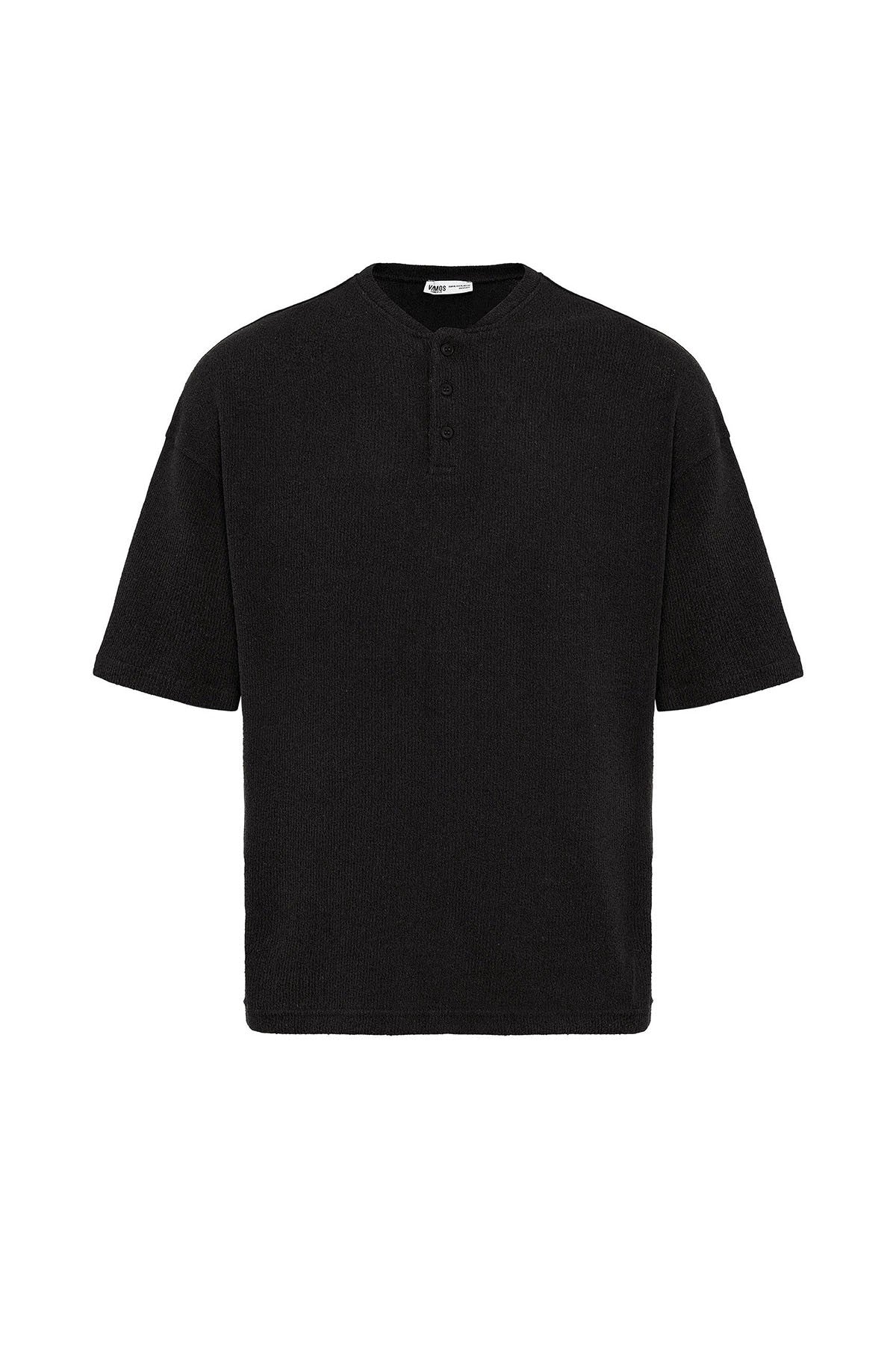 Basic Oversize Düğme Yaka Tişört
