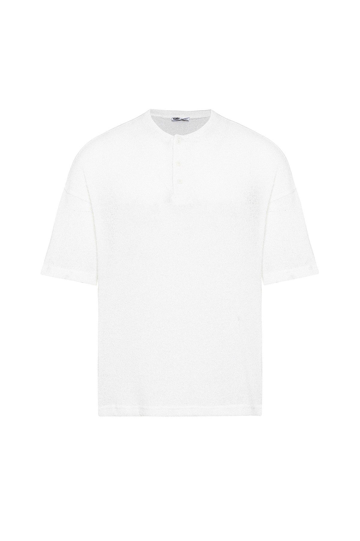 Basic Oversize Düğme Yaka Tişört