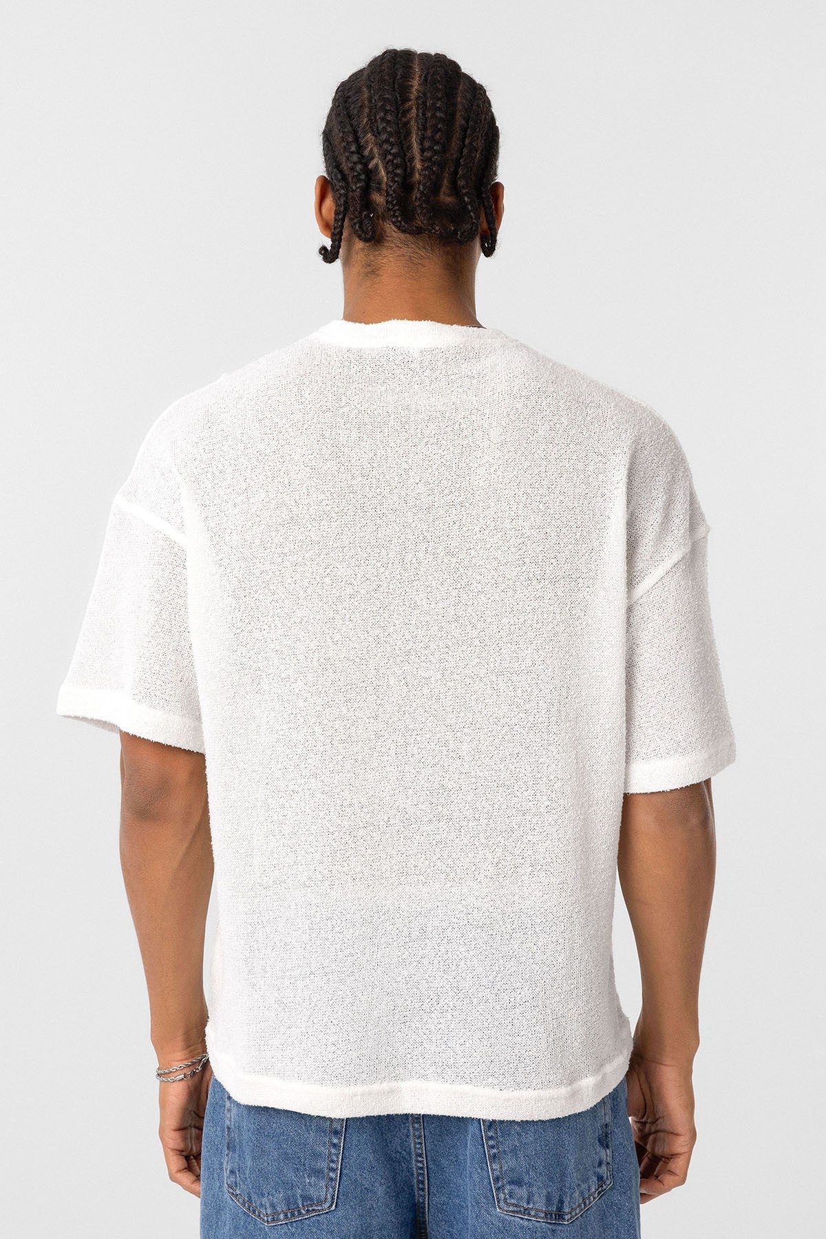 Basic Oversize Düğme Yaka Tişört